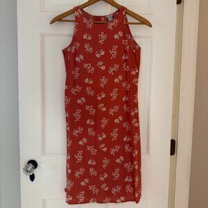 Pinkish/red floral J. Crew sleeveless summer/slip dress